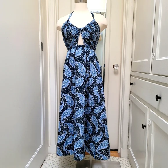 New! J. Crew size 8 Collection Halter Cutout Dress in Ratti Pacific Paisley NWT - Picture 1 of 15